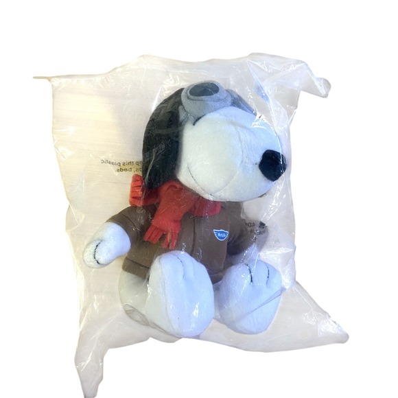 Met Life Peanuts Snoopy As Pilot 6" Plush  Toy In Original‎ Packaging - Picture 1 of 3